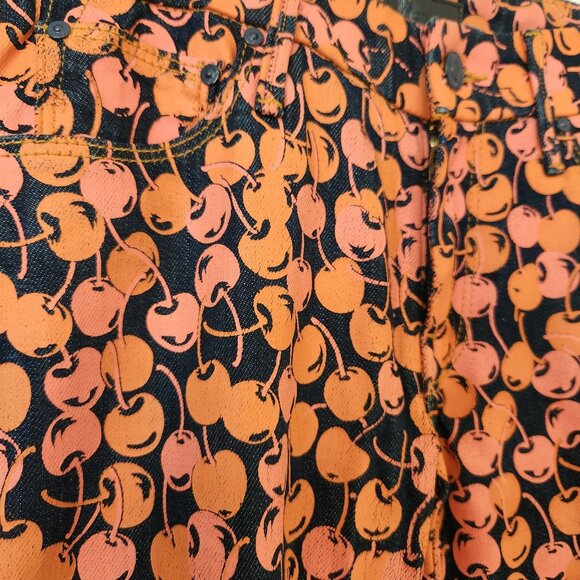 Mother Denim Jeans Leggings The Looker Cherry Pickin Garden Girl Fruit Market - Picture 6 of 13